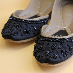 On Your Feets Emb Khussa-Luminous Lily (Black)