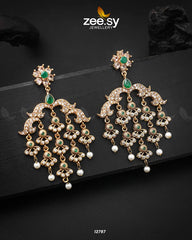 Hanging Earrings Golden Green - Zeesy Jewellery