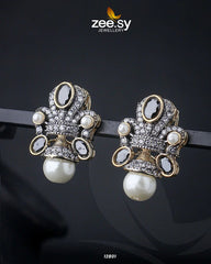 Pearl Drop Tops Golden Black - Zeesy Jewellery