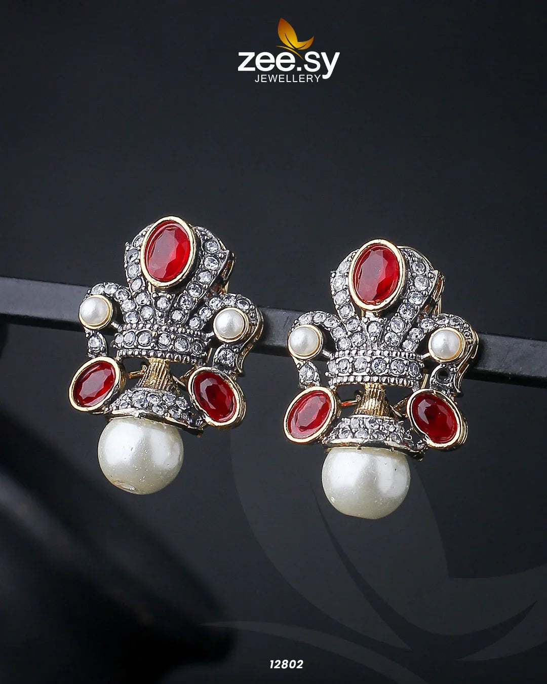 Pearl Drop Tops Golden Red - Zeesy Jewellery