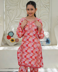 Khanak Stitched Kids-Blush Pink 2Pcs Co Ord Set KST 200