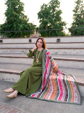 Tng By Md Odhni Collection-Phool Stripe Silk Odhni (Light Multi)