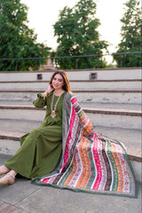 Tng By Md Odhni Collection-Phool Stripes Odhni (Light Multi)