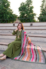 Tng By Md Odhni Collection-Phool Stripe Silk Odhni (Light Multi)