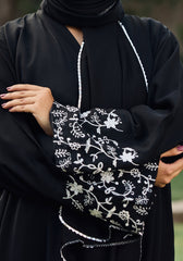 Hijabi.Pk Black Sleeves Embroidery Abaya | The Classic Edits