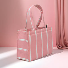 Fineur - Pink Breeze Striped Tote Canvas Bag