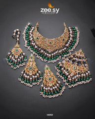 Luminescent Bridal set Green - Zeesy Jewellery