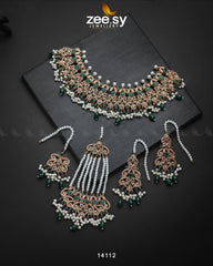 Mahira Bridal Set Green - Zeesy Jewellery