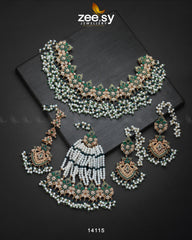 Aurum Bridal Set Green - Zeesy Jewellery