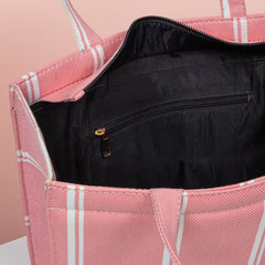 Fineur - Pink Breeze Striped Tote Canvas Bag