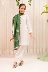 Celebrate 14th August with Chikankari 3 Pc Suit for Girls! Elegant, handcrafted kids' clothing from Ochre Collection