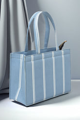 Fineur - Coastal Breeze Blue Striped Canvas Bag