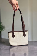 Fineur Mini Jute Shoulder Bag - Cream
