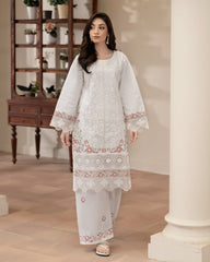 Flutterby Stitched 2 Piece Cotton Satin Winter Collection'2025-Alice-wt