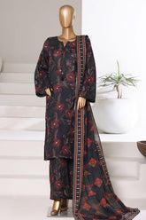 Sada Bahar Stitched 3 Piece Printed Khaddar Vol-03 Collection'2025-PR-16771-Black