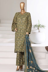 Sada Bahar Stitched 3 Piece Printed Khaddar Vol-03 Collection'2025-PR-16777-Green