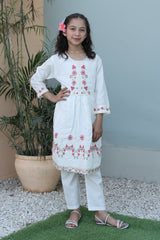 Layaan By Khanak 2025-Smoke White Short Frock KST 090