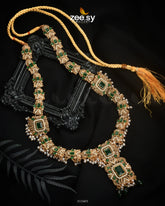 Rajwadi Aruna Malla Necklace Green - Zeesy Jewellery