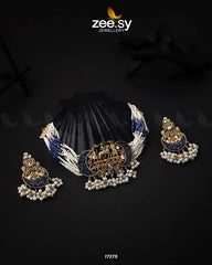 Medallion necklace Blue - Zeesy Jewellery