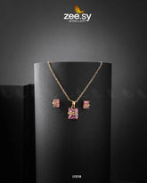 Cubic Sterling Pendant Pink - Zeesy Jewellery