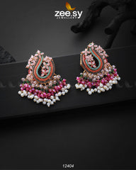 MAYURI EARINGS Pink - Zeesy Jewellery