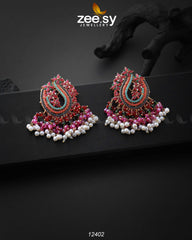 MAYURI EARINGS Red - Zeesy Jewellery