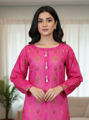 Festive Glow By Ahlam Vol-01-Fuchisa-Pink Kurta Set with Farshi Shalwar
