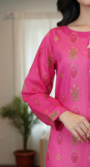 Festive Glow By Ahlam Vol-01-Fuchisa-Pink Kurta Set with Farshi Shalwar