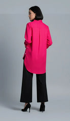 Urban Cut Elegant Cotton Red Stitched Shirt 1 Piece