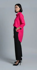 Urban Cut Elegant Cotton Red Stitched Shirt 1 Piece