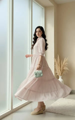 Urban Cut Light Pink Cotton Maxi Dress 1 Piece Casual Wear