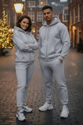 Urban Cut Cotton Fleece Zipper Hoodie Grey 1 piece