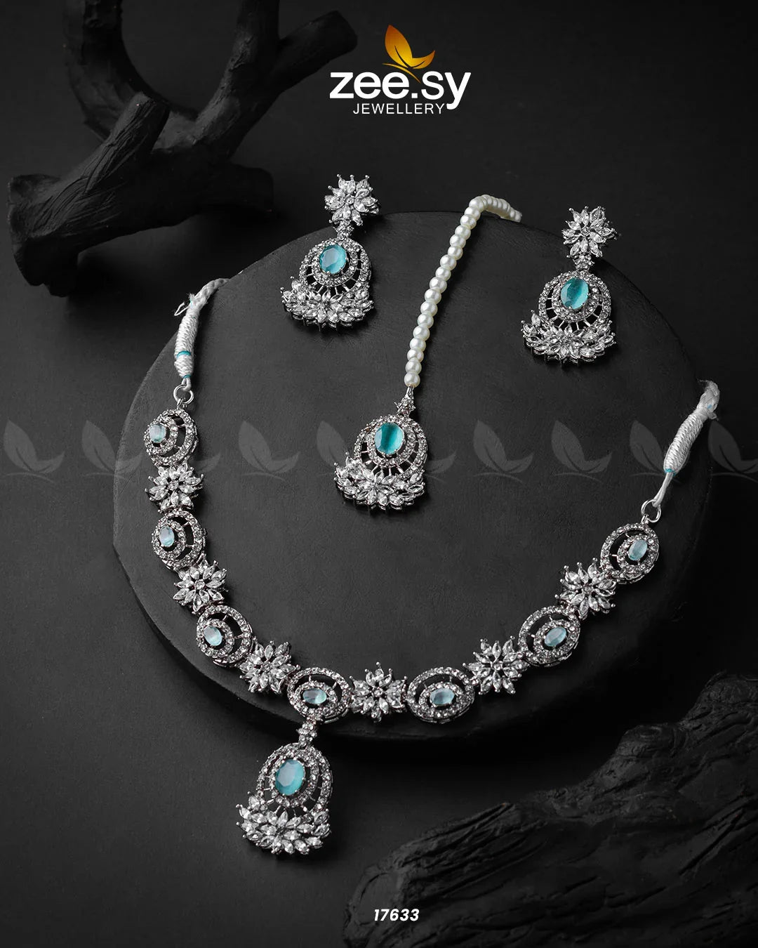 Vista Necklace Silver Mint Green - Zeesy Jewellery