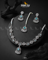 Vista Necklace Silver Mint Green - Zeesy Jewellery