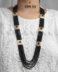 Initials Malla Necklace Black - Zeesy Jewellery