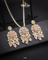 Adella's Necklace Golden Mint Pink - Zeesy Jewellery