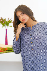 Dhaga Stitched 2 Piece Lawn Suit-Matching separate 0017