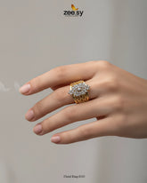 Floral Ring-8243 - Zeesy Jewellery