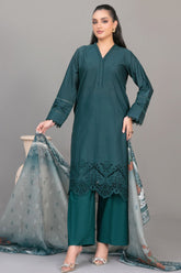Rinesa By Tawakkal Stitched 3 Piece Emb Schiffli Lawn Suit-D-1903-Green