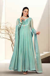 Kalidaar Frocks By Asma & Sidra Stitched Formals Suit-Amirah (Plain Chiffon Frock)