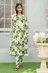 Mahroo Stitched 2 Piece Maxi Summer Collection'2025-T-FRK-003