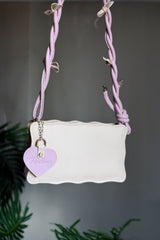 Fineur Handbag Baggie - Off White (Lilac Strap)