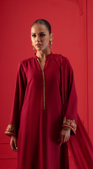 Signature By Najia Zia Stitched 2 Piece Winter Collection'2025-Burgundy