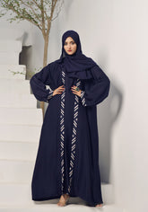 Abaya.Pk Blue Embroidery with Inner Abaya