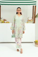 Raha By Amal Stitched Co Ords Cambric Vol-01 Collection'2025-Lime