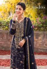Asim Jofa Shadow Work '23 Ajsw-15 Embroidered Lawn Silk 3 Pcs