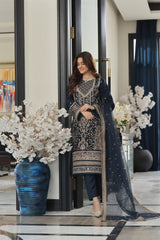 Dressline Neva Stitched 3 Piece Emb Luxury Organza Collection