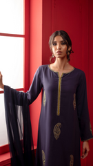 Signature By Najia Zia Stitched 2 Piece Winter Collection'2025-Indigo