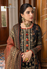 Asim Jofa Rania Pre-Winter '23 Ajrw-17 Designers Stitched Embroidered Slub 3 Pcs