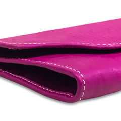 Leather long crocodile wallet 3 folds Pink - Bag X